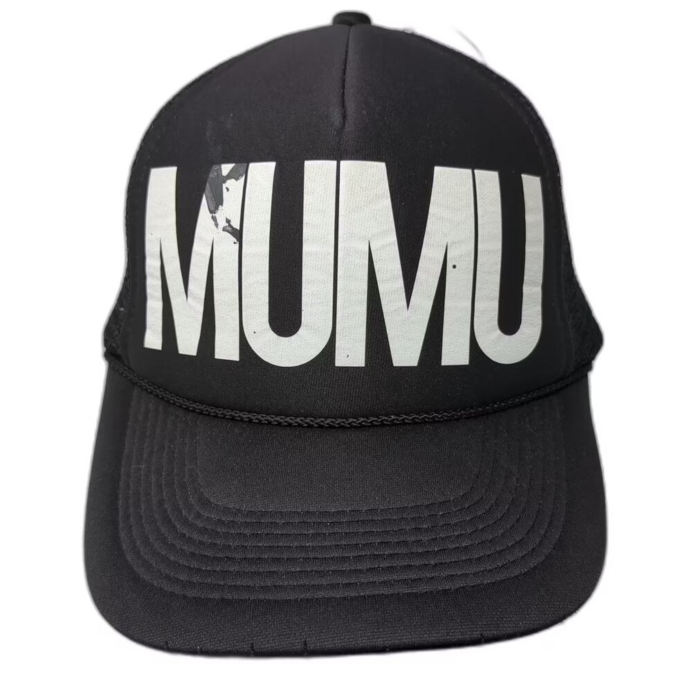 Show Me Your Mumu Trucker Hat Black White One Size Snapback Foam Mesh Rope Logo